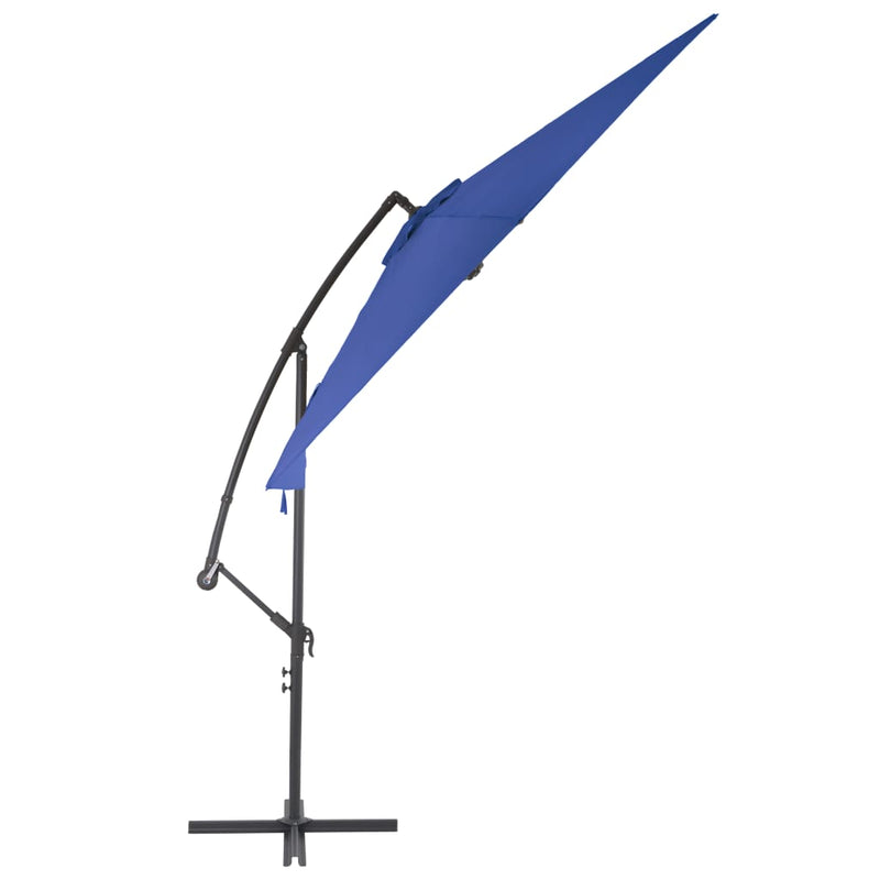 Riippuva aurinkovarjo alumiinipylväällä 300 cm sininen Päivän- & aurinkovarjot