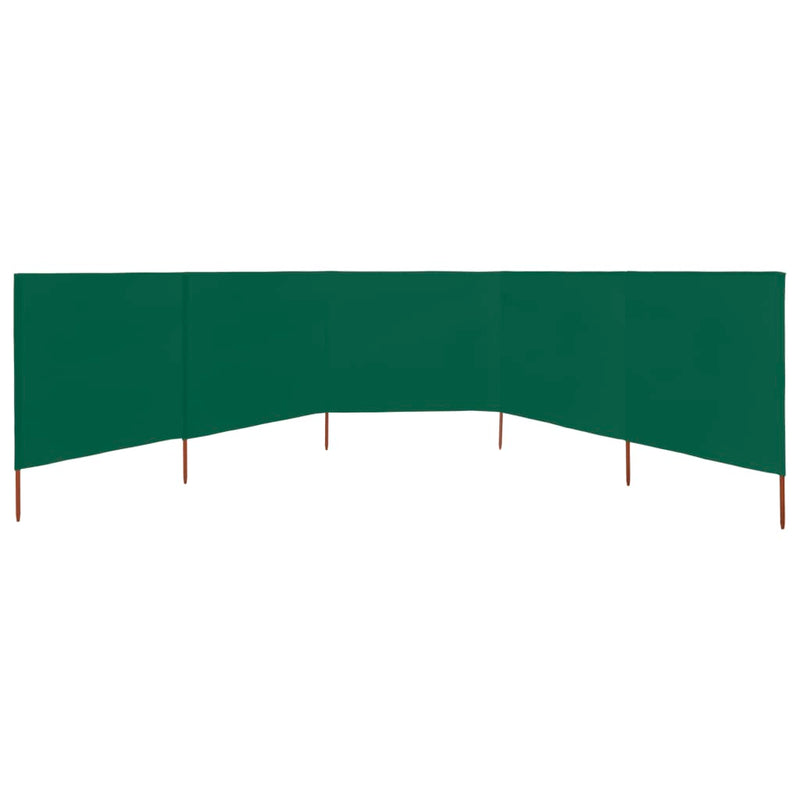 Tuulensuojakangas 5 paneelilla 600x120 cm vihreä Päivän- & aurinkovarjot