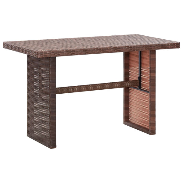 Puutarhapöytä ruskea 110x60x67 cm polyrottinki Ulkopöydät