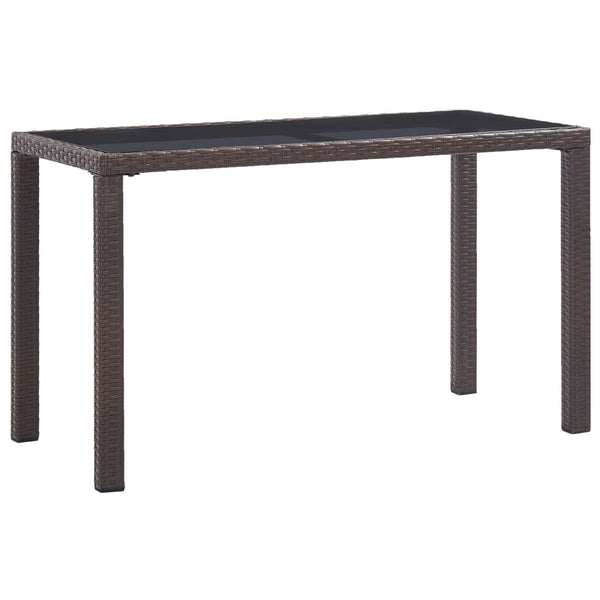 Puutarhapöytä ruskea 123x60x74 cm polyrottinki