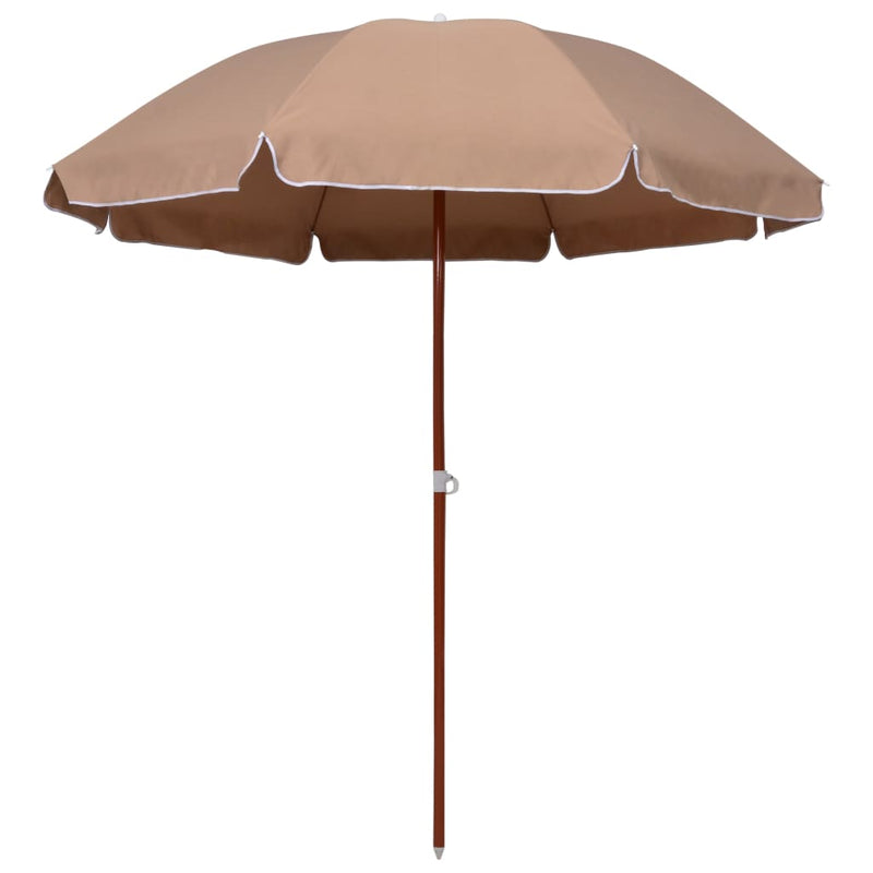 Aurinkovarjo terästanko 240 cm ruskeanharmaa Päivän- & aurinkovarjot