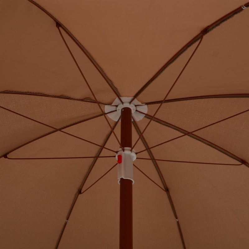 Aurinkovarjo terästanko 240 cm ruskeanharmaa Päivän- & aurinkovarjot