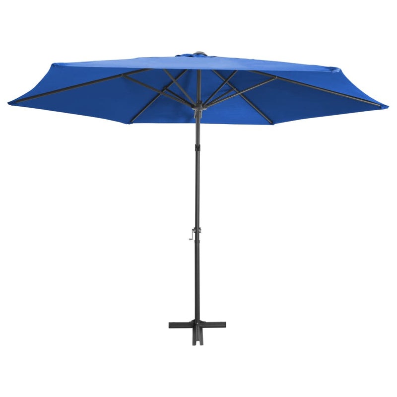 Aurinkovarjo terästanko 300 cm taivaansininen Päivän- & aurinkovarjot