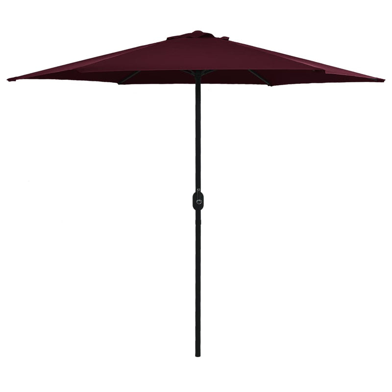 Aurinkovarjo alumiinitanko 270x246 cm viininpunainen Päivän- & aurinkovarjot