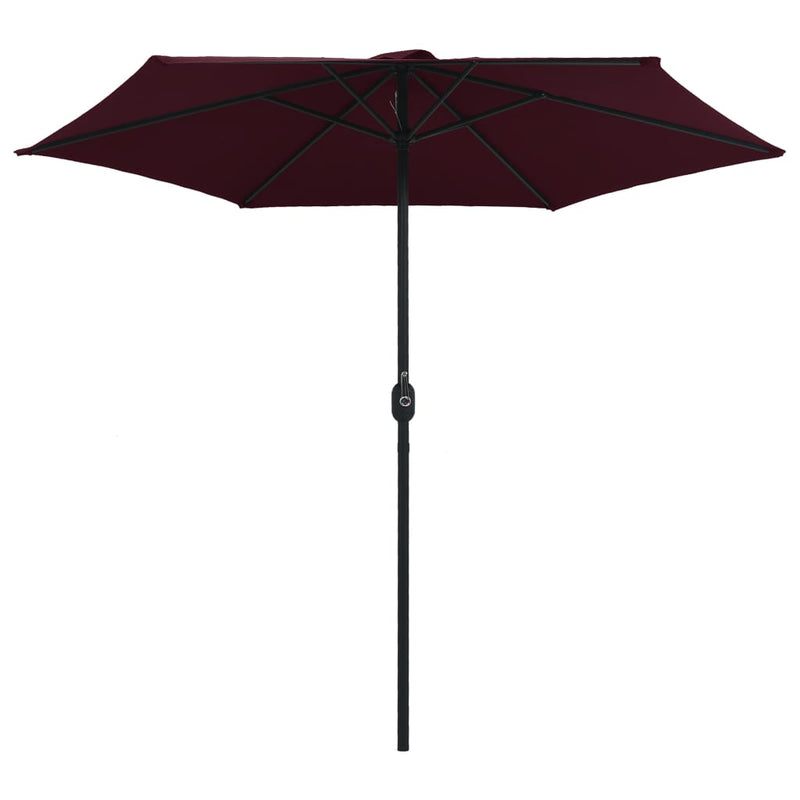 Aurinkovarjo alumiinitanko 270x246 cm viininpunainen Päivän- & aurinkovarjot