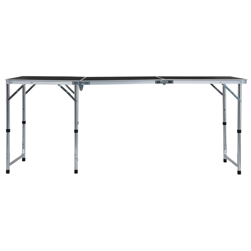 Kokoontaitettava retkipöytä harmaa alumiini 180x60 cm