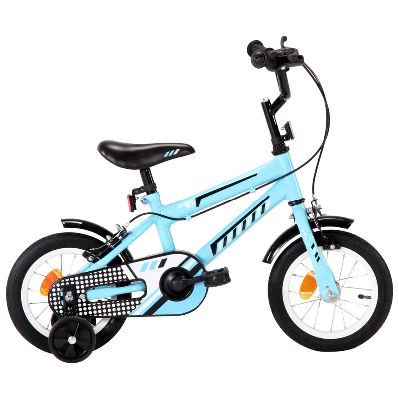 Lasten pyörä 12" musta ja sininen