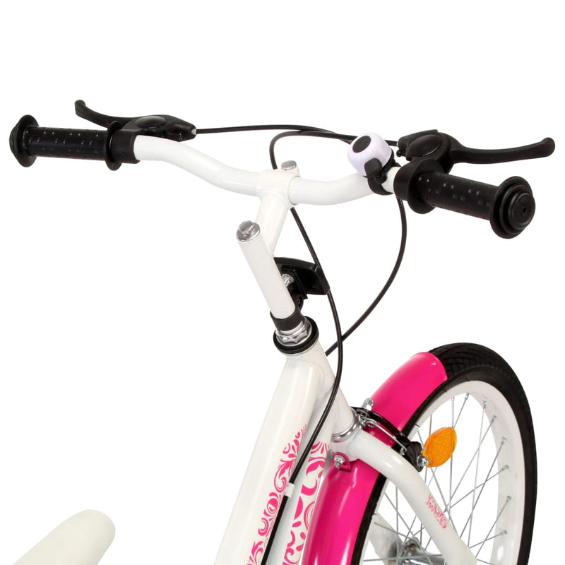Lasten pyörä 18" pinkki ja valkoinen