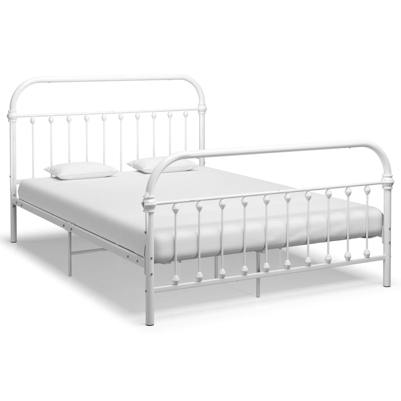 Sängynrunko valkoinen metalli 120x200 cm Sängyt & sängynrungot