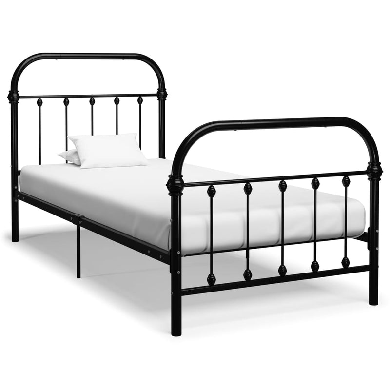 Sängynrunko musta metalli 90x200 cm Sängyt & sängynrungot