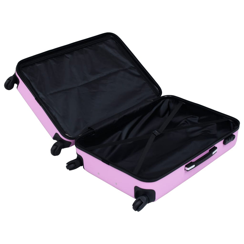 Kovapintainen matkalaukkusetti 3 kpl pinkki ABS