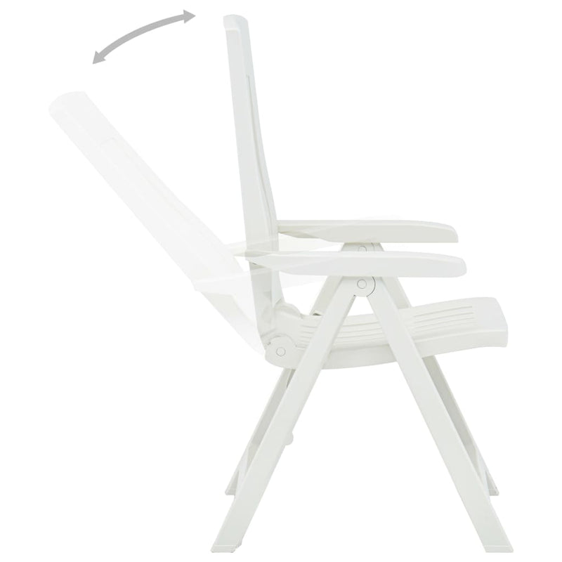 Puutarhan nojatuolit 2 kpl muovi valkoinen