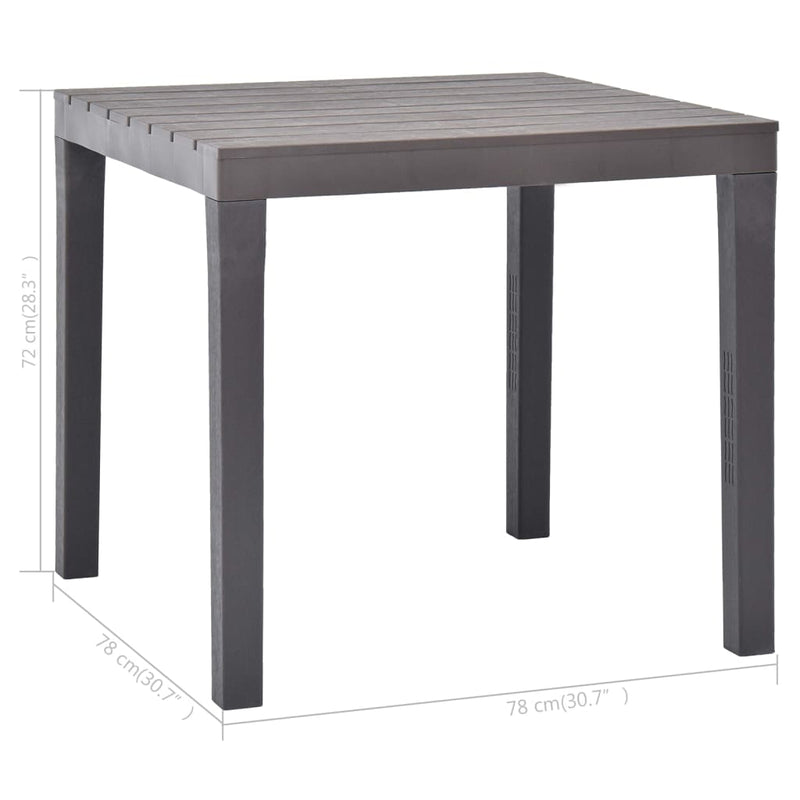 Puutarhapöytä mokka 78x78x72 cm muovi