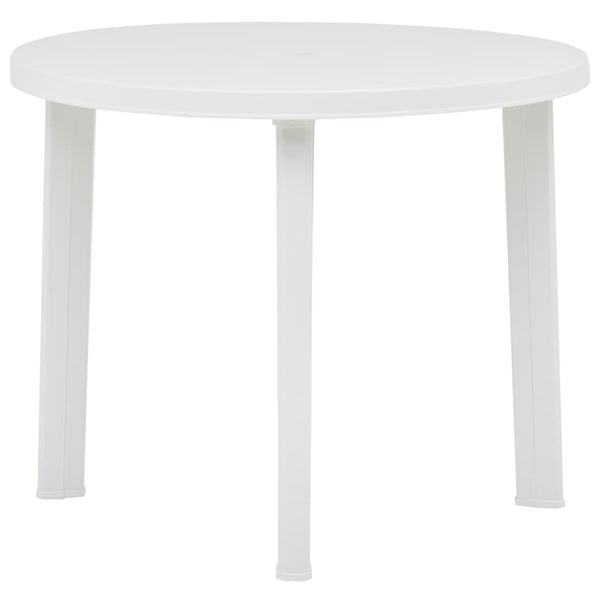 Puutarhapöytä valkoinen 89 cm muovi