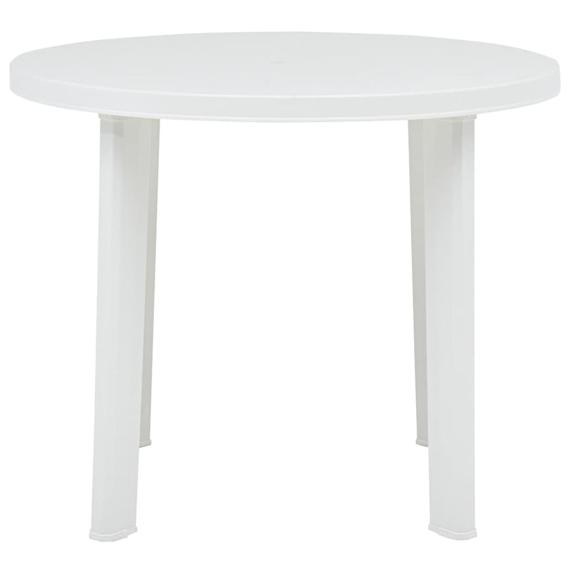 Puutarhapöytä valkoinen 89 cm muovi