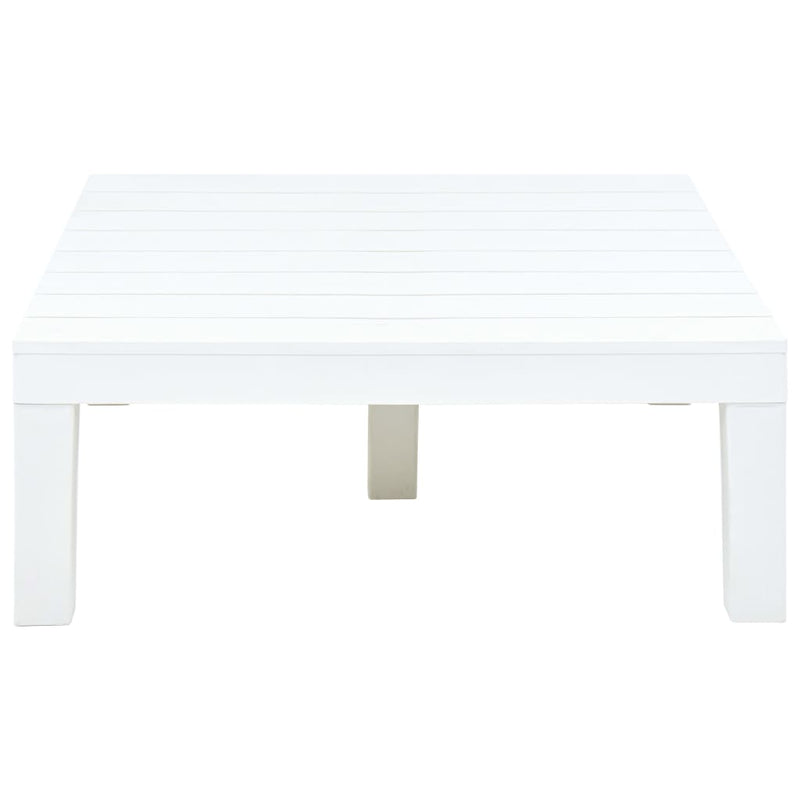 Puutarhapöytä valkoinen 78x78x31 cm muovi Ulkopöydät