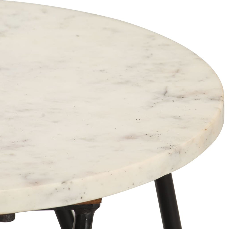 Sohvapöytä valkoinen 40x40x40 cm aito kivi marmorikuviolla Kahvipöydät