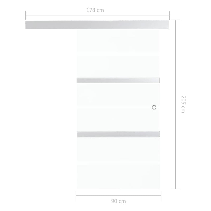 Liukuovi soft-stopeilla ESG-lasi ja alumiini 90x205 cm - KIWA home