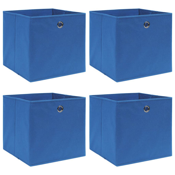 Säilytyslaatikot 4 kpl sininen 32x32x32 cm kangas