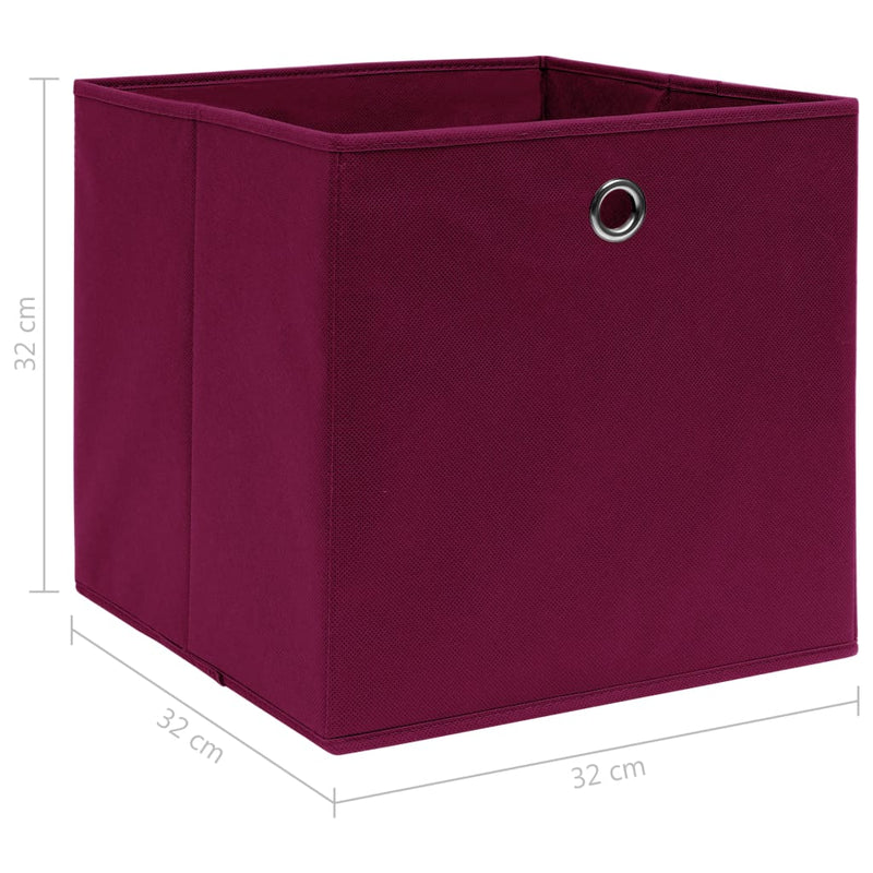 Säilytyslaatikot 10 kpl tummanpunainen 32x32x32 cm kangas - KIWAHome.com