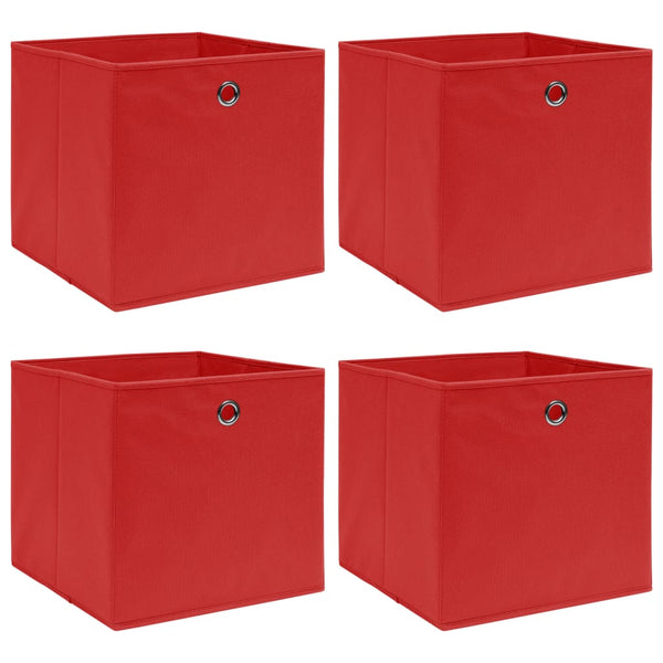 Säilytyslaatikot 4 kpl punainen 32x32x32 cm kangas