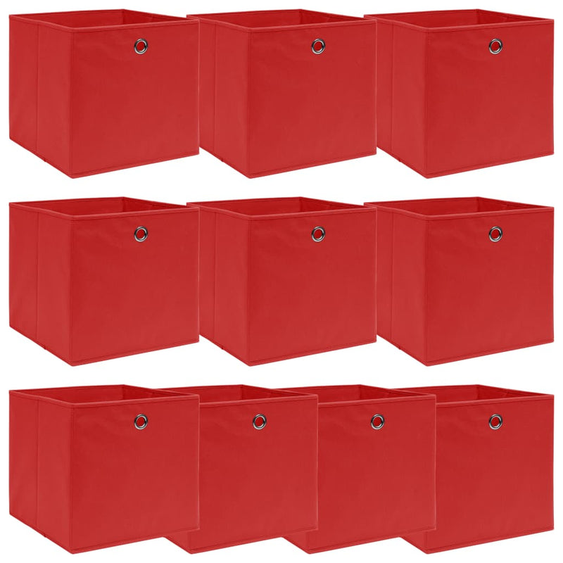 Säilytyslaatikot 10 kpl punainen 32x32x32 cm kangas - KIWAHome.com