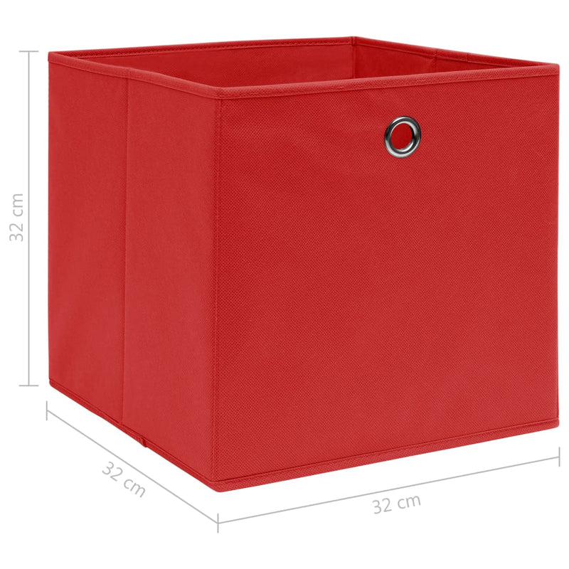 Säilytyslaatikot 10 kpl punainen 32x32x32 cm kangas - KIWAHome.com