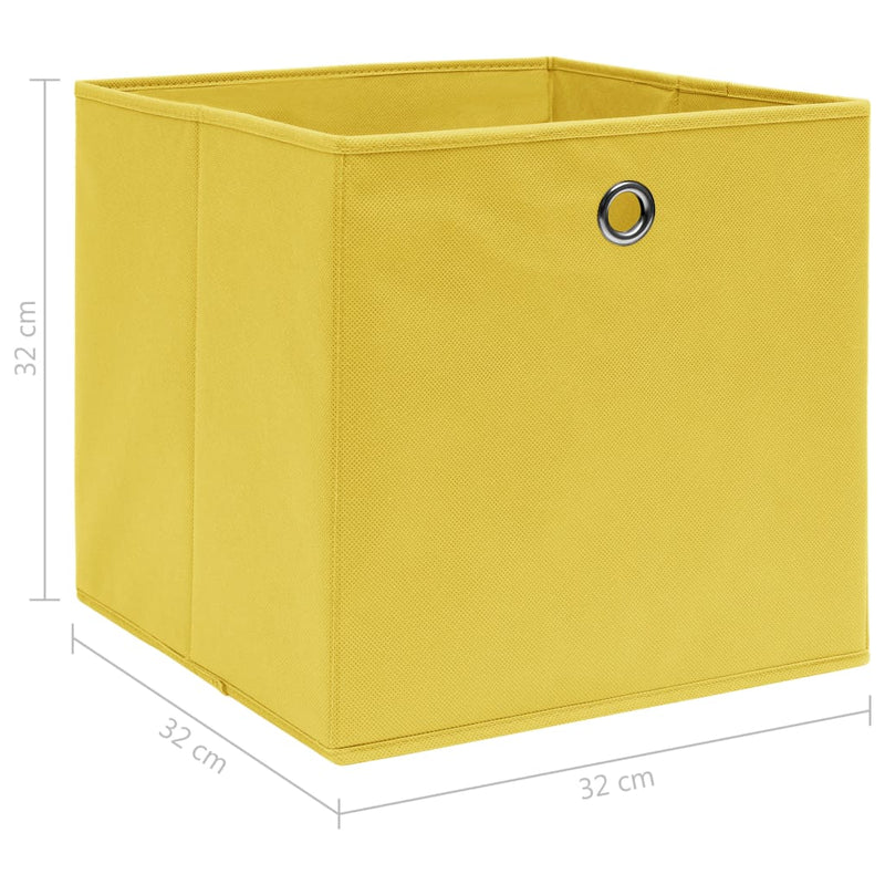 Säilytyslaatikot 10 kpl keltainen 32x32x32 cm kangas - KIWAHome.com