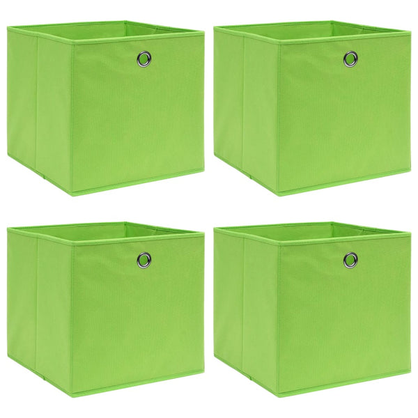 Säilytyslaatikot 4 kpl vihreä 32x32x32 cm kangas