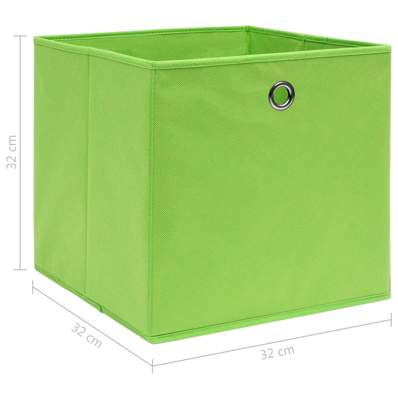 Säilytyslaatikot 10 kpl vihreä 32x32x32 cm kangas - KIWAHome.com