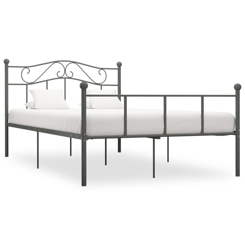 Sängynrunko harmaa metalli 120x200 cm Sängyt & sängynrungot