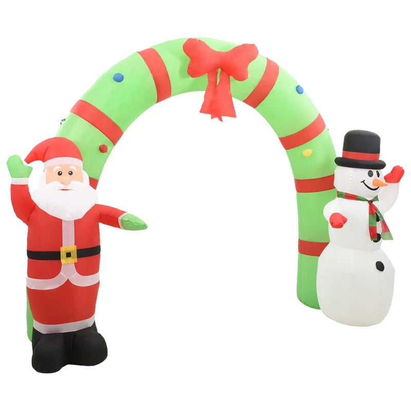 Ilmatäytteinen joulukoriste joulupukki ja lumiukko LED 223 cm - KIWAHome.com