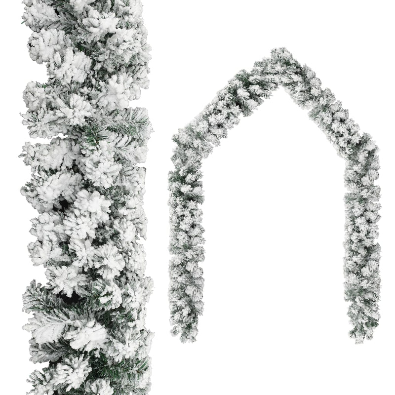 Jouluseppele lumihuurteella vihreä 20 m PVC - KIWAHome.com