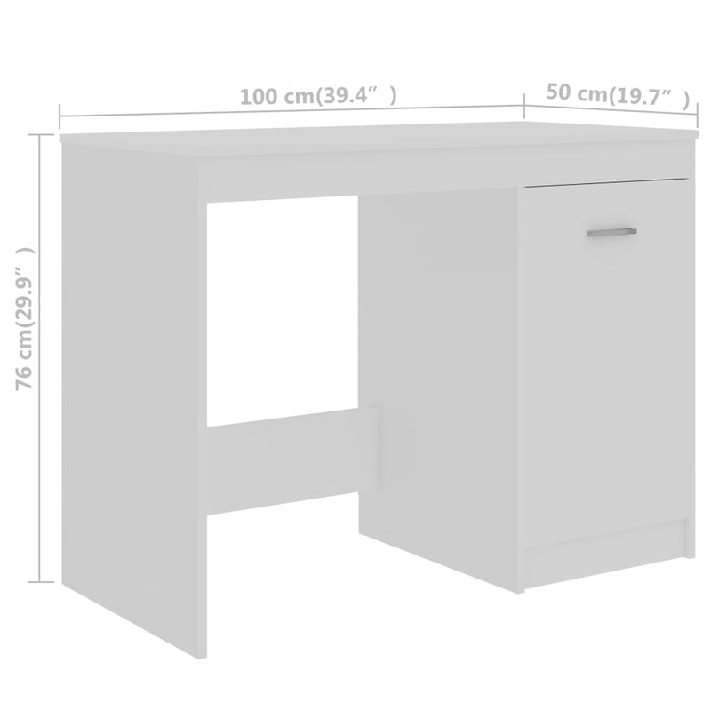 Työpöytä valkoinen 140x50x76 cm lastulevy Kirjoituspöydät