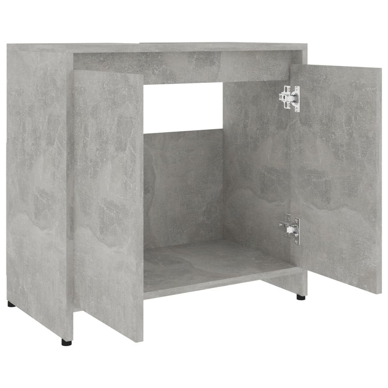 Kylpyhuonekaappi betoninharmaa 60x33x61 cm lastulevy