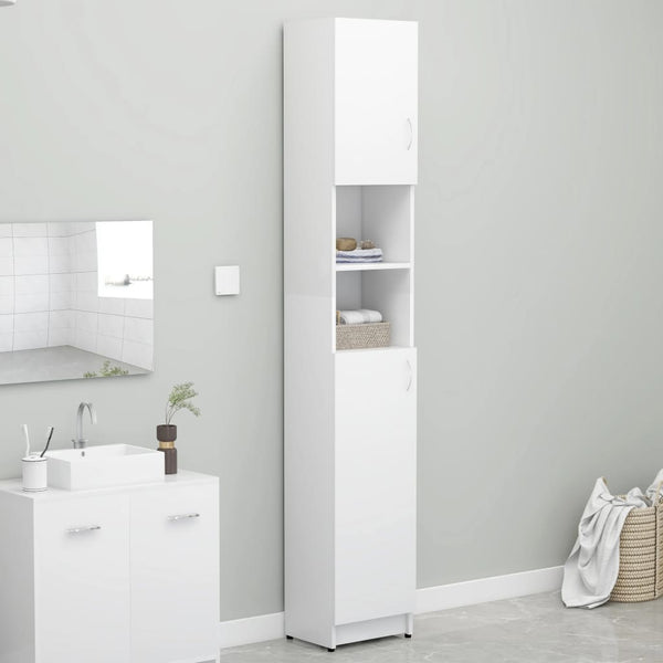 Kylpyhuonekaappi valkoinen 32x25,5x190 cm lastulevy