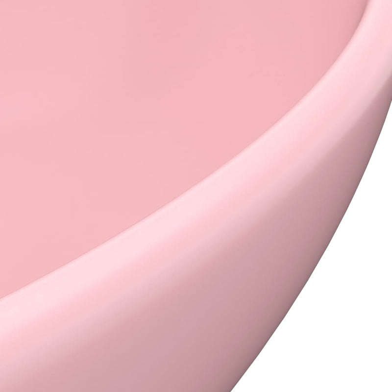 Ylellinen pesuallas ovaali matta pinkki 40x33 cm keraaminen - KIWAHome.com