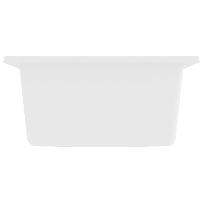 Keittiön tiskiallas ylivuotoreiällä valkoinen graniitti Keittiö- & tiskialtaat
