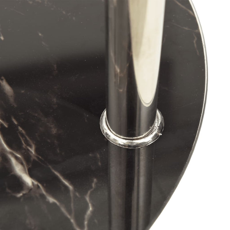 2-kerroksinen sivupöytä läpinäkyvä ja musta 38cm karkaistu lasi