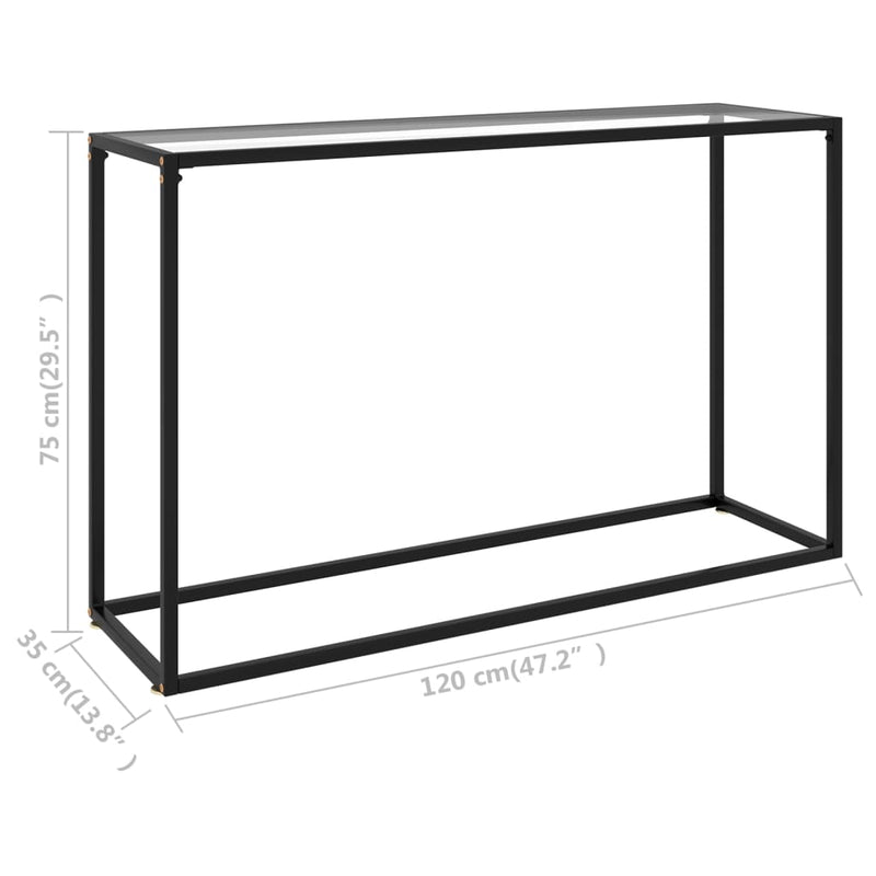 Konsolipöytä läpinäkyvä 120x35x75 cm karkaistu lasi