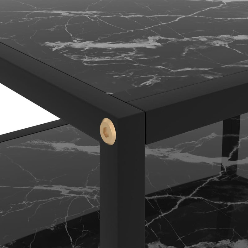 Konsolipöytä musta 50x40x40 cm karkaistu lasi Apupöydät
