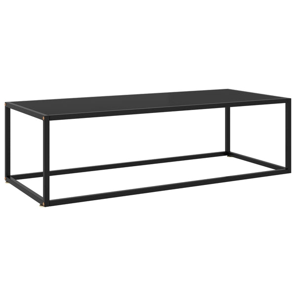 Sohvapöytä musta mustalla lasilla 120x50x35 cm