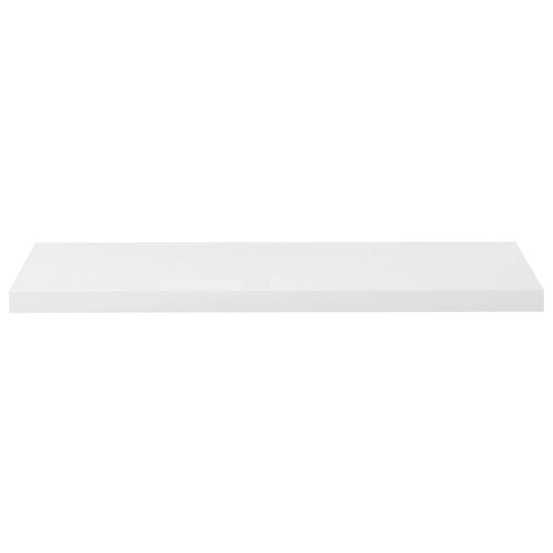 Kelluva seinähylly korkeakiilto valkoinen 90x23,5x3,8 cm MDF