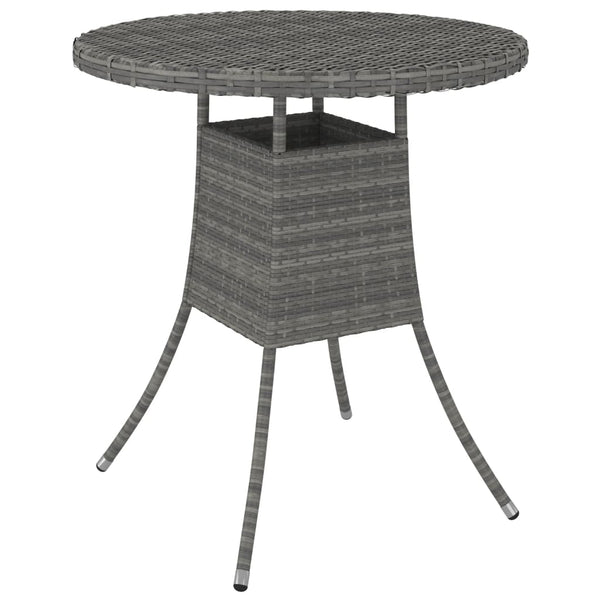 Puutarhapöytä harmaa 70x70x73 cm polyrottinki