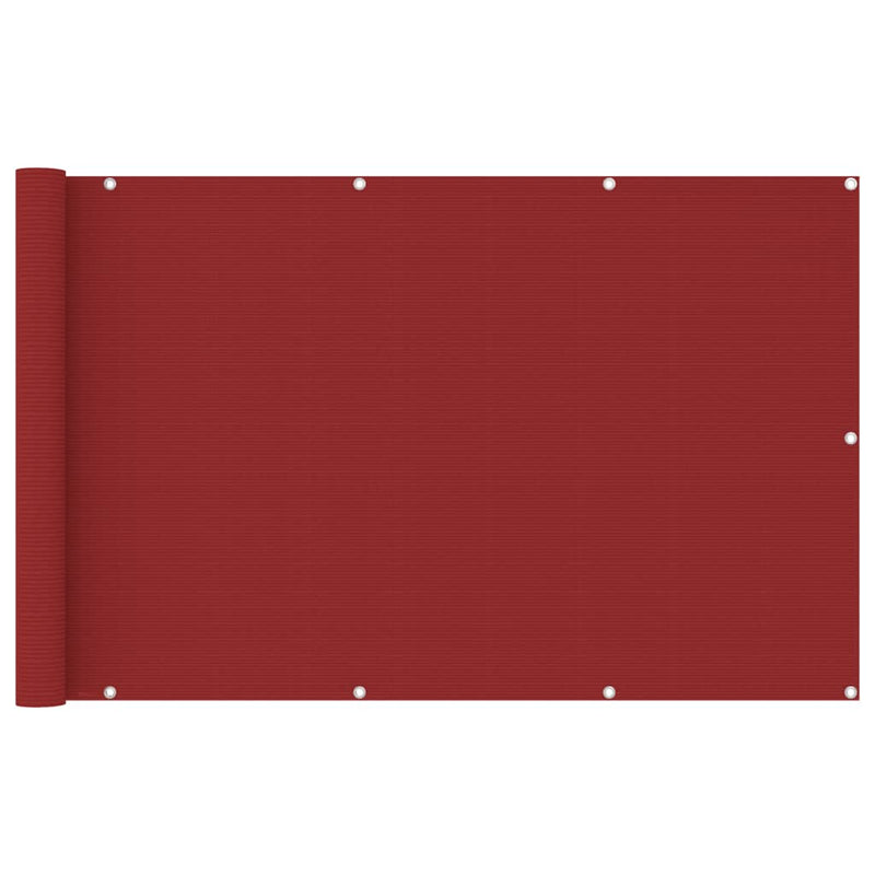 Parvekkeen suoja punainen 120x600 cm HDPE Päivän- & aurinkovarjot