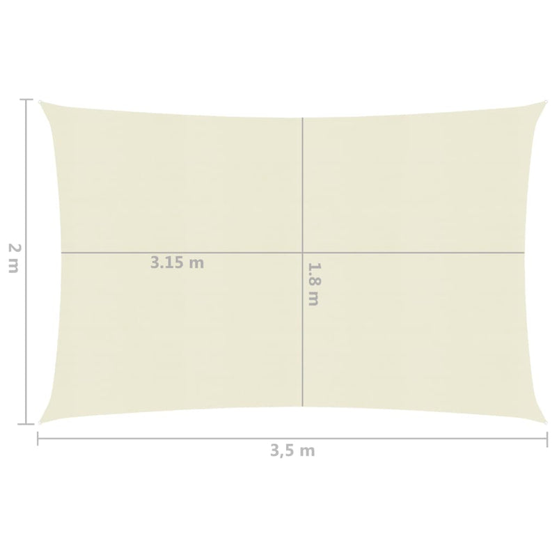 Aurinkopurje 160 g/m² kerma 2x3,5 m HDPE Päivän- & aurinkovarjot