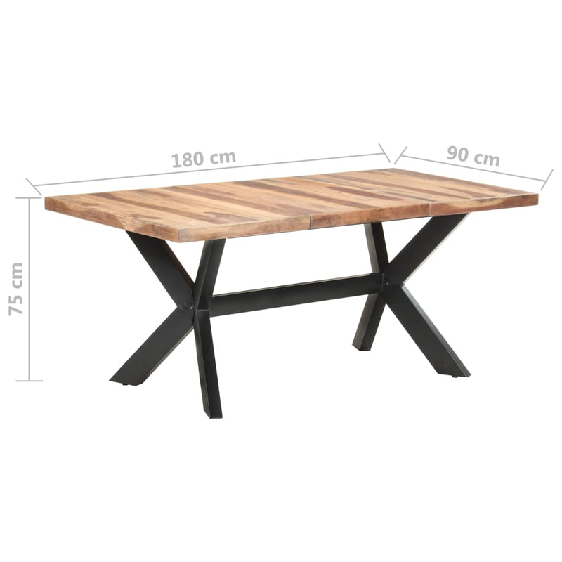 Ruokapöytä 180x90x75 cm täysi puu seesamviimeistelyllä Keittiön & ruokapöydät