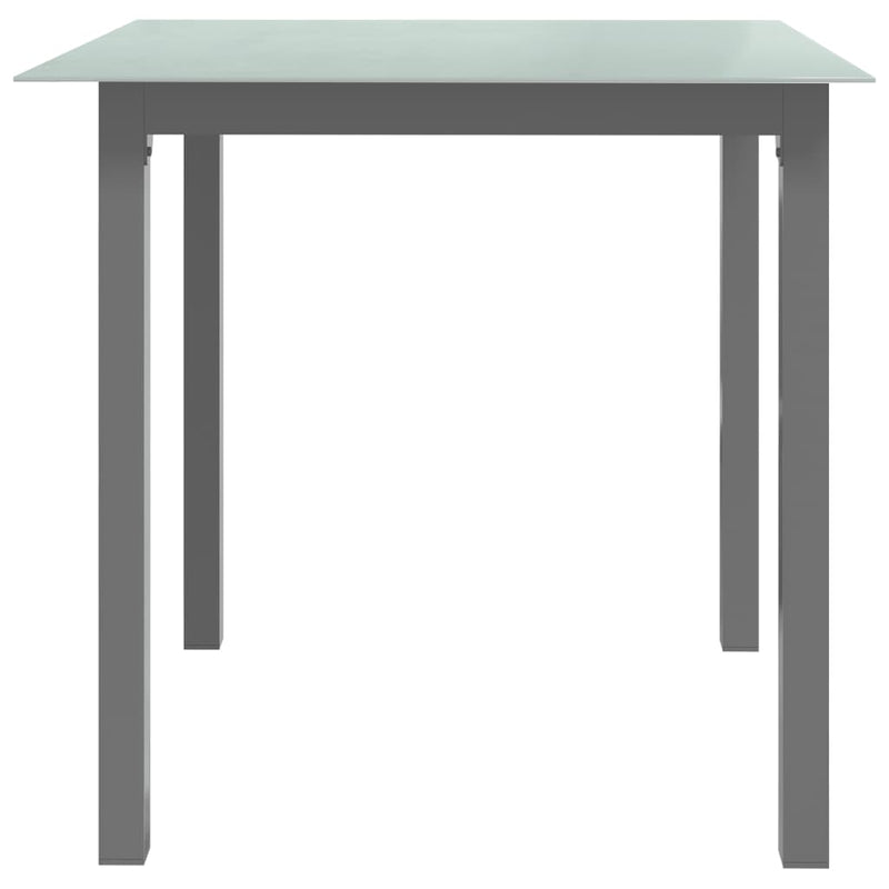 Puutarhapöytä vaaleanharmaa 80x80x74 cm alumiini ja lasi Ulkopöydät