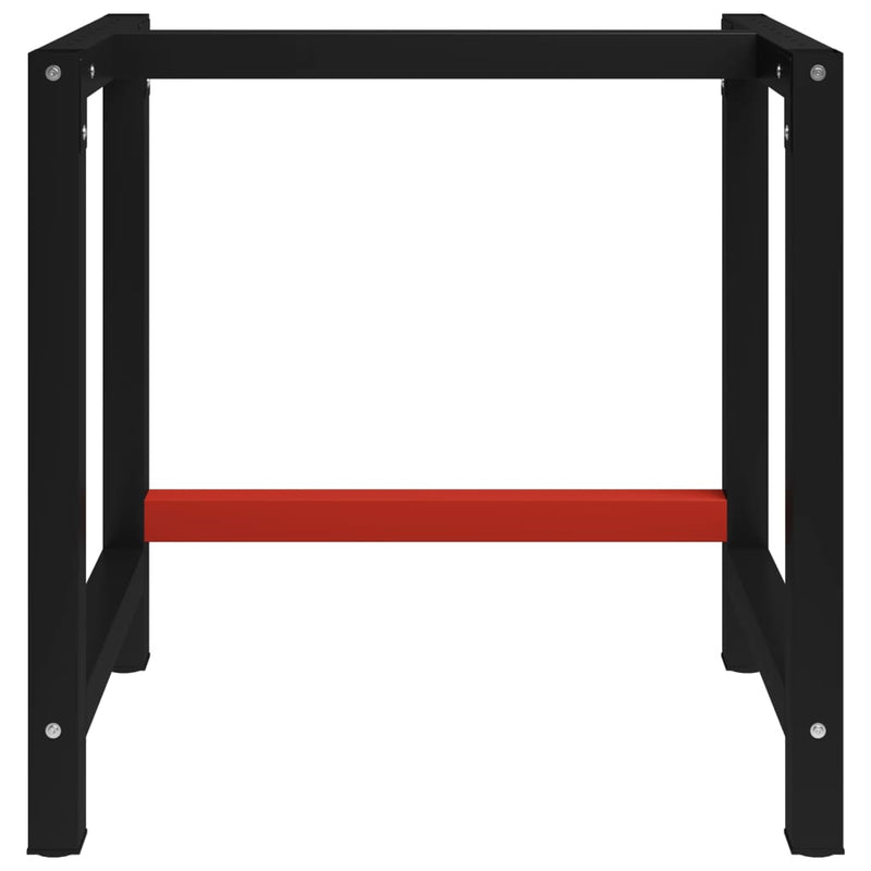 Työpöydän runko metalli 80x57x79 cm musta ja punainen