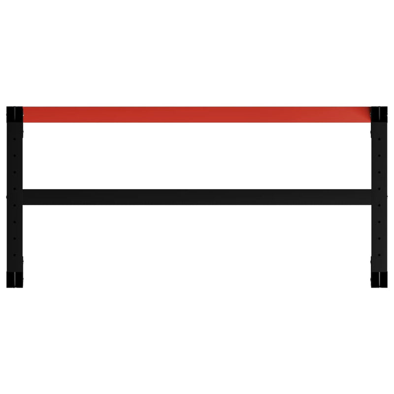 Työpöydän runko metalli 120x57x79 cm musta ja punainen